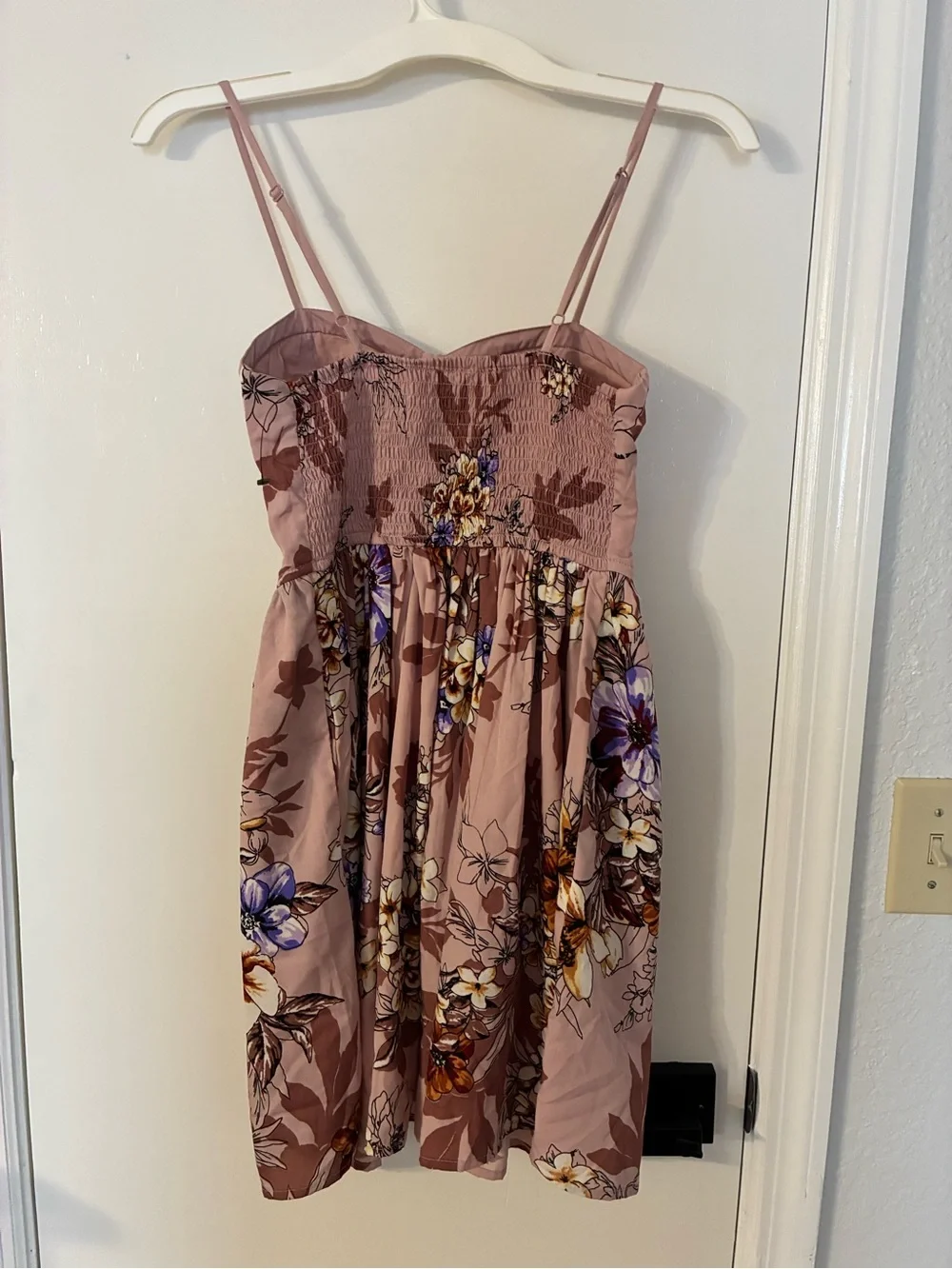 Band of Gypsies Dusty Rose Floral Bustier Mini Dress